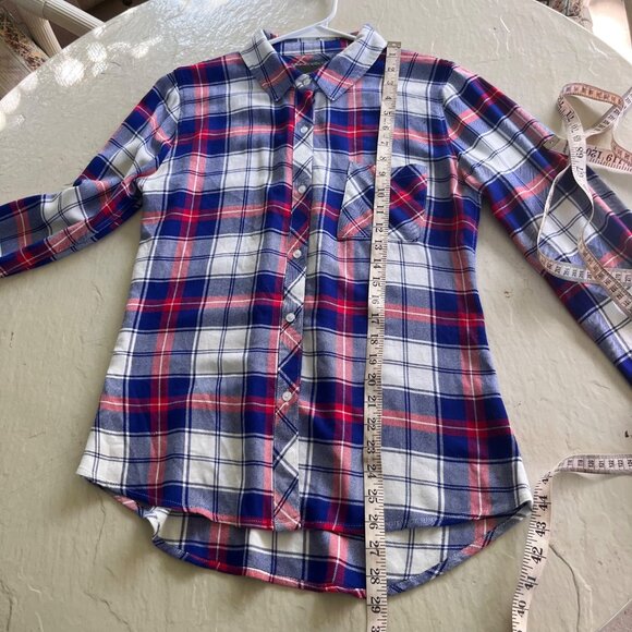 Rails Plaid Rayon Flannel Button Up Shirt Size S - Picture 7 of 8